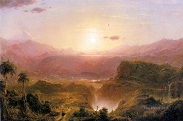  Hudson Oil Painting - The Andes of Ecuador scenery Hudson River Frederic Edwin Church